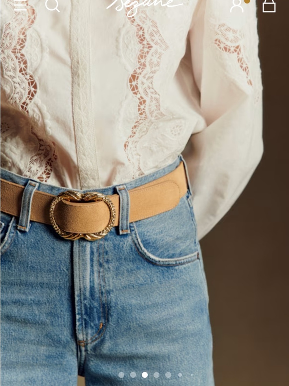 Sezane Artemis Belt in Beige - Picture 6 of 6